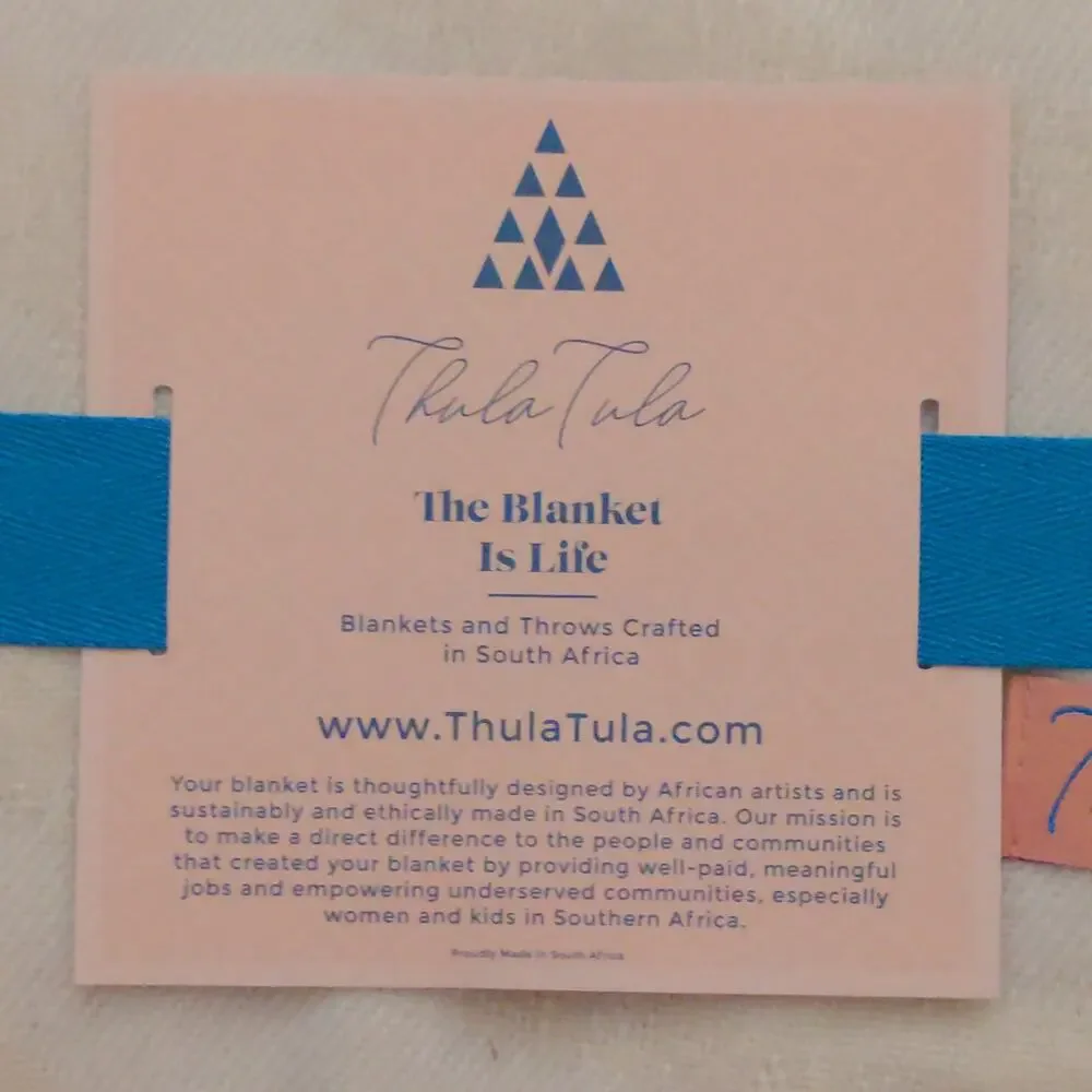 Thula Tula Ivory African Zebra Blanket - NWT